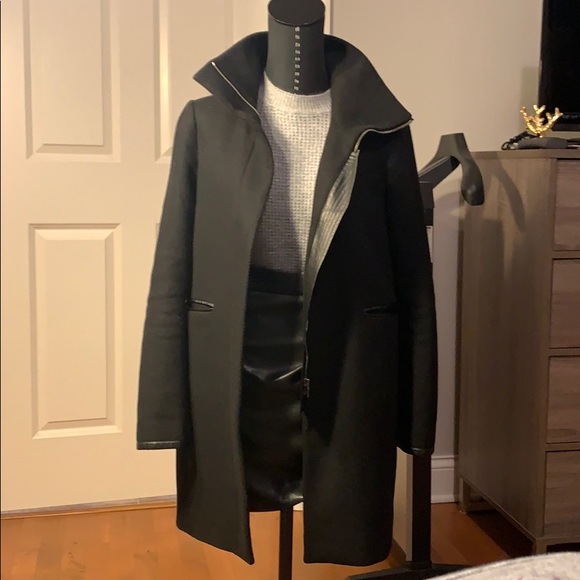 Ann Taylor Wool Blend Black Coat 